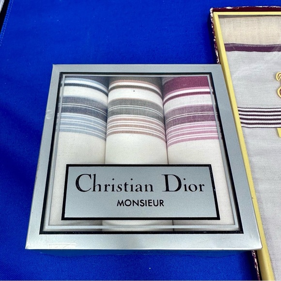 Vintage Christian DIOR & Chaps Ralph Lauren Cotton Handkerchiefs - Picture 2 of 10